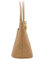 Around 2003 Made Caviar Skin CC Mark Stitch Revival Tote Bag Beige