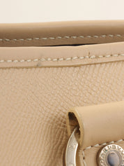 サークルロゴプレートハンドバッグ ベージュ