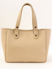 サークルロゴプレートハンドバッグ ベージュ