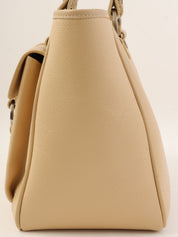 サークルロゴプレートハンドバッグ ベージュ