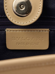 サークルロゴプレートハンドバッグ ベージュ