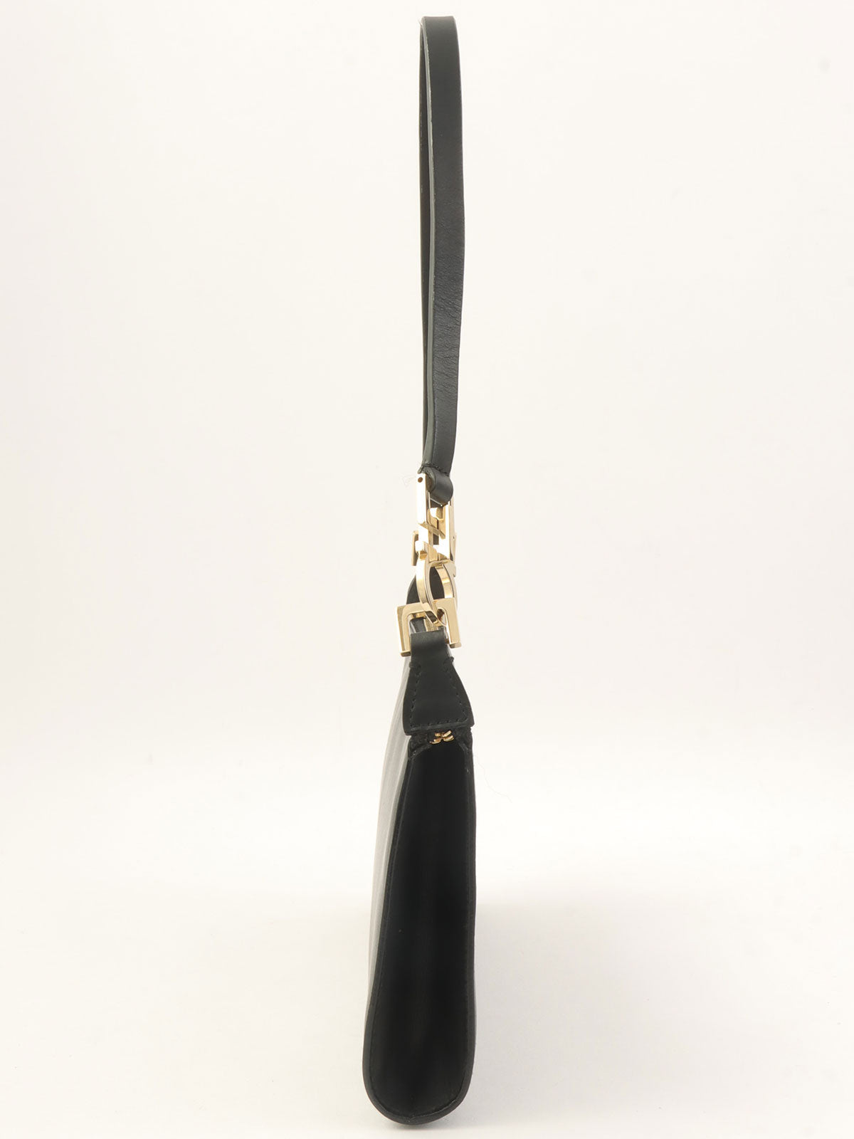 Gancini Plate 单肩包（黑色）