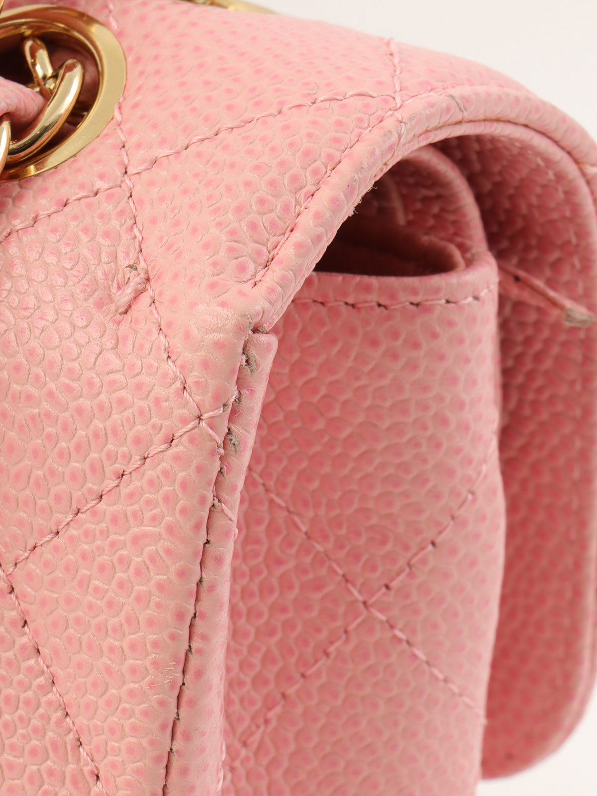 2004年頃製 キャビアスキンクラシックフラップチェーンバック23cm ピンク