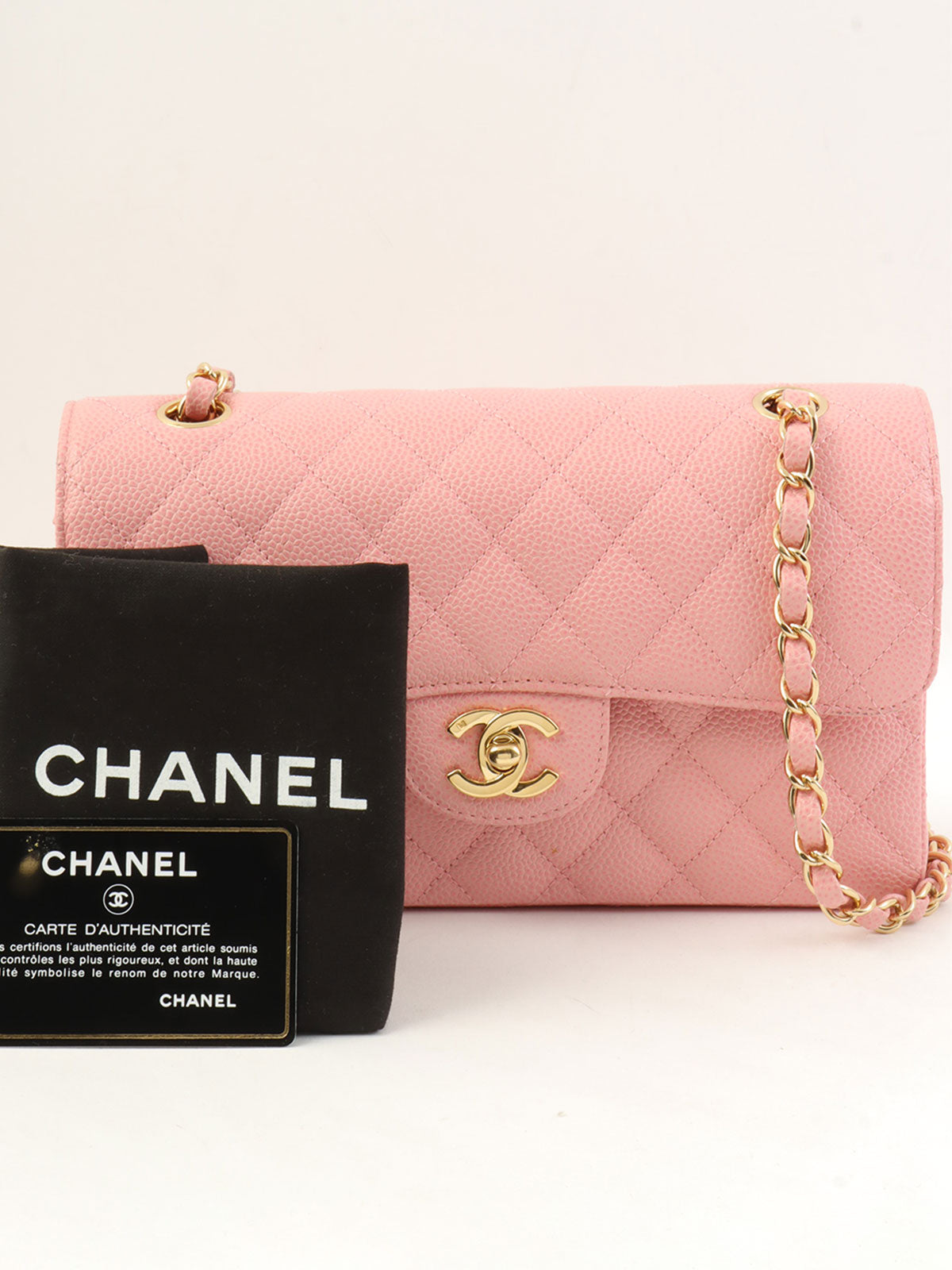 2004年頃製 キャビアスキンクラシックフラップチェーンバック23cm ピンク