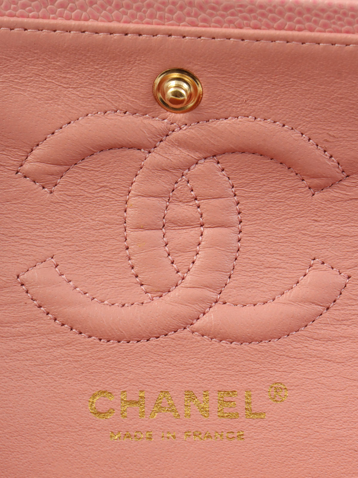 2004年頃製 キャビアスキンクラシックフラップチェーンバック23cm ピンク