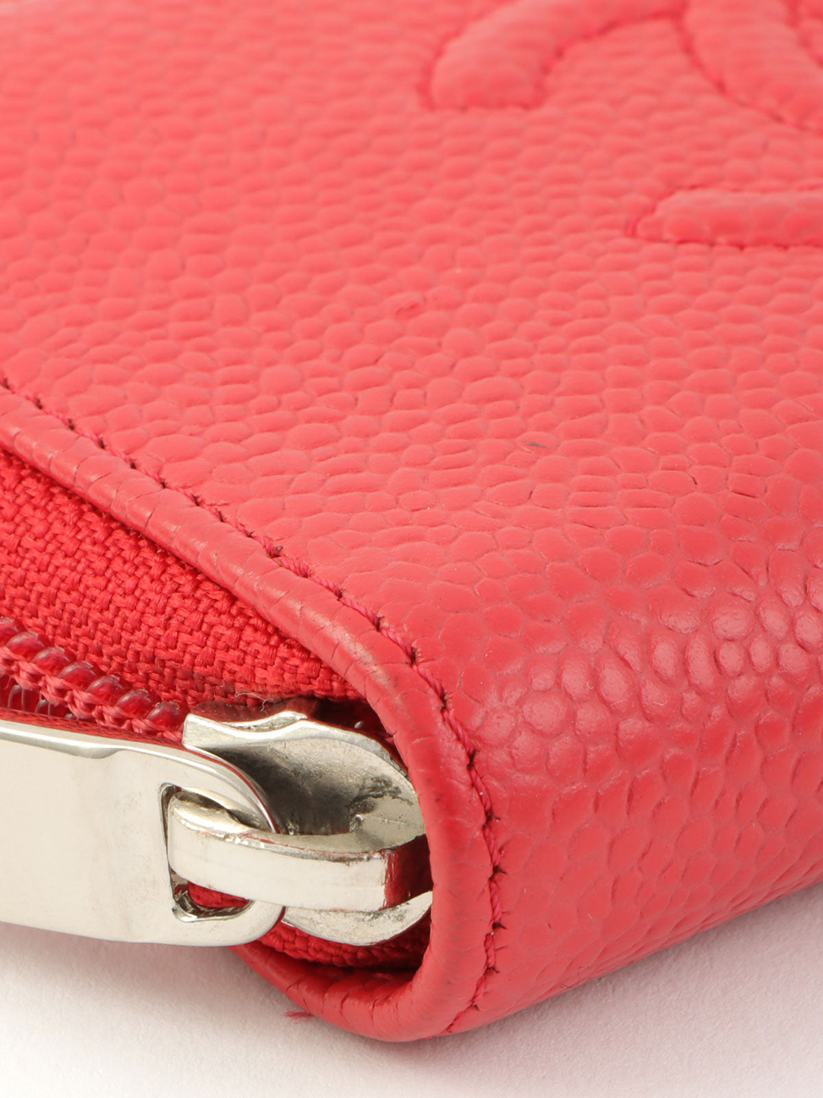 2014 Caviar Skin CC Mark Stitch 零钱包，粉色