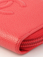 2014 Caviar Skin CC Mark Stitch 零钱包，粉色