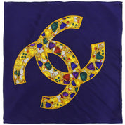 CC Mark Gripoix Jewelry Pattern Scarf Navy/Multi