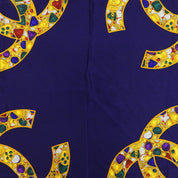 CC Mark Gripoix Jewelry Pattern Scarf Navy/Multi