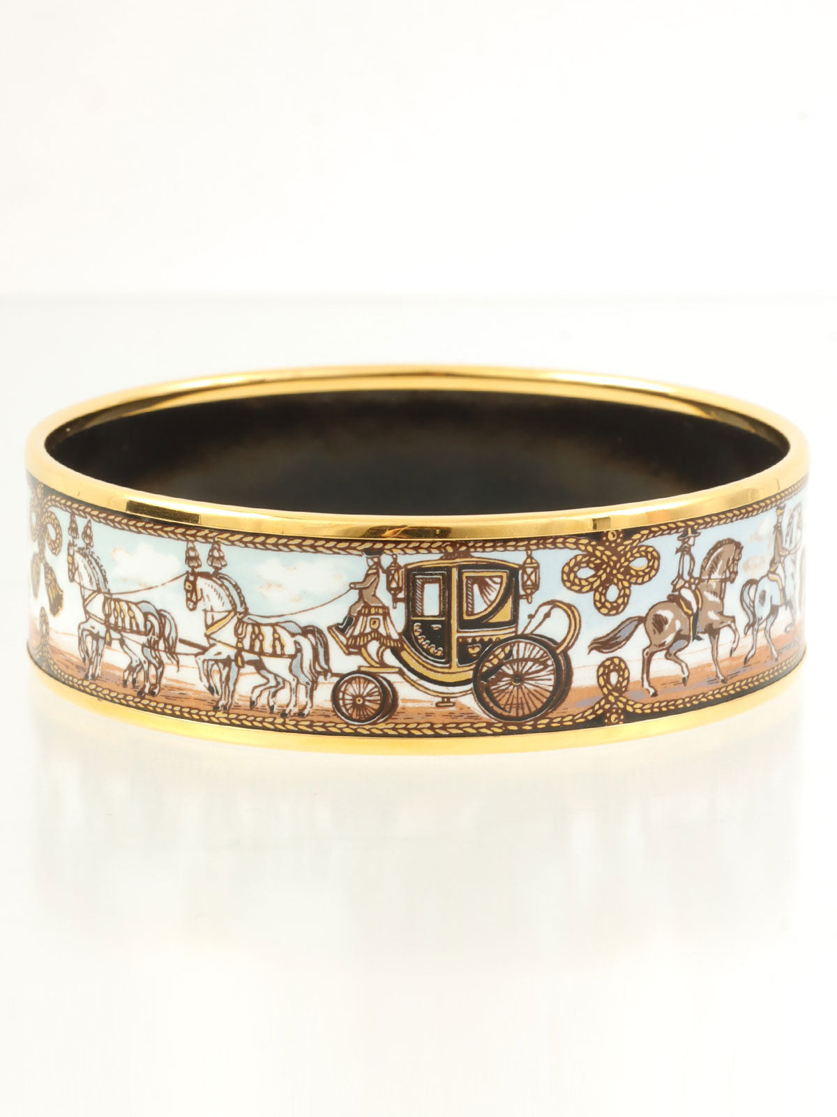 エマイユバングルGM ゴールド/ブラウン/ホワイト