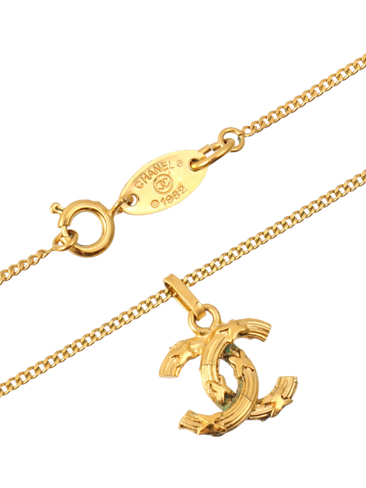 デザインミニCCマークネックレス ゴールド