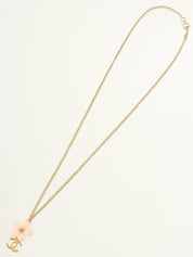 2003 Camellia Rhinestone Swing CC Mark Earrings in Gold/Baby Pink