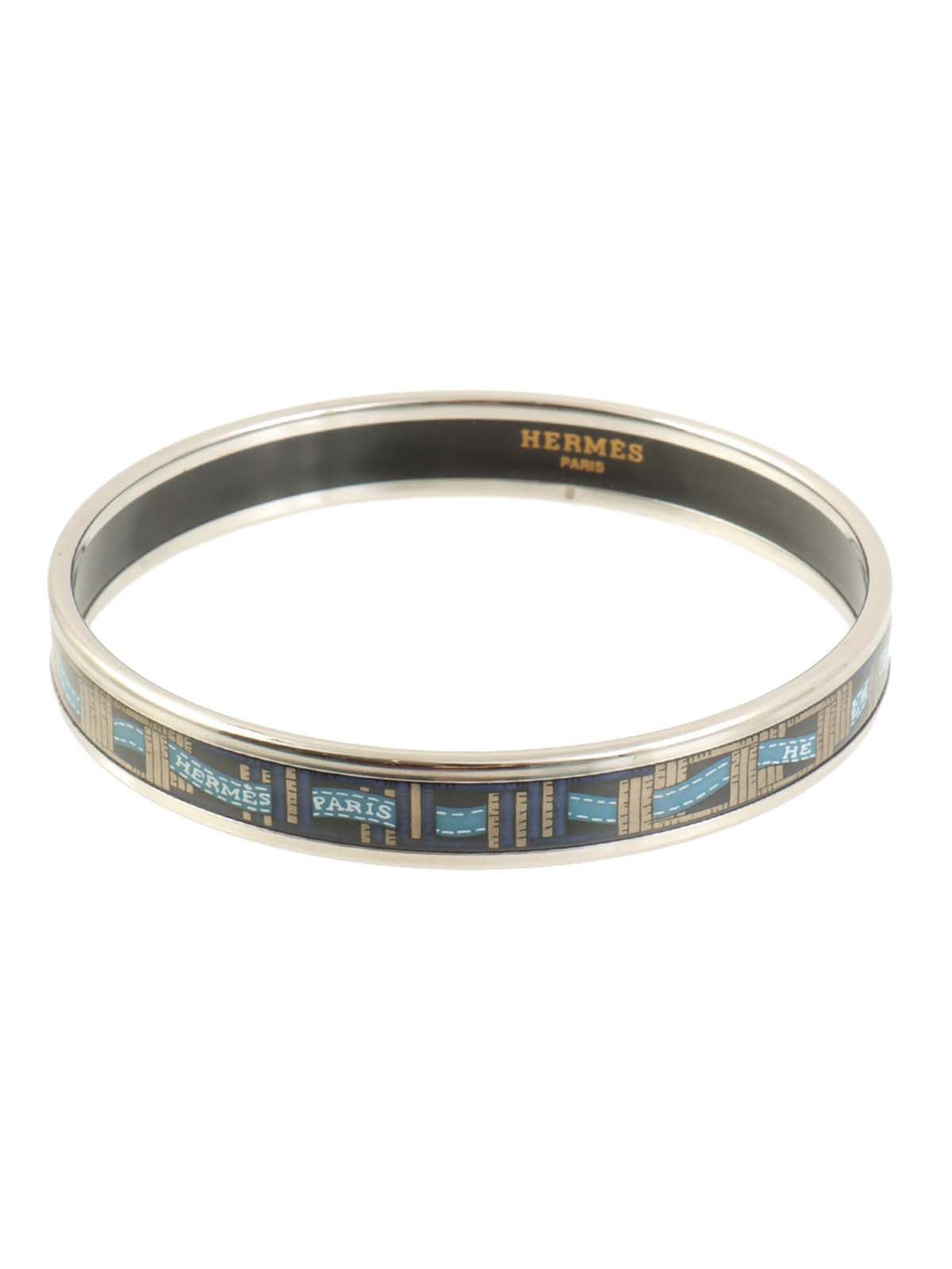 エマイユバングルPM シルバー/ネイビー/ブルー