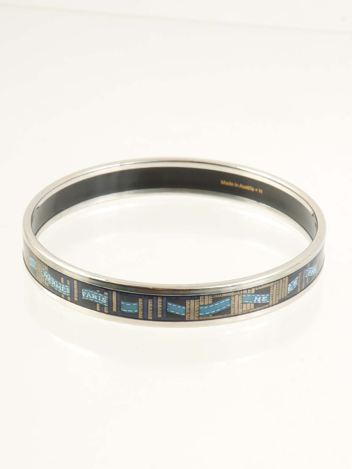 エマイユバングルPM シルバー/ネイビー/ブルー