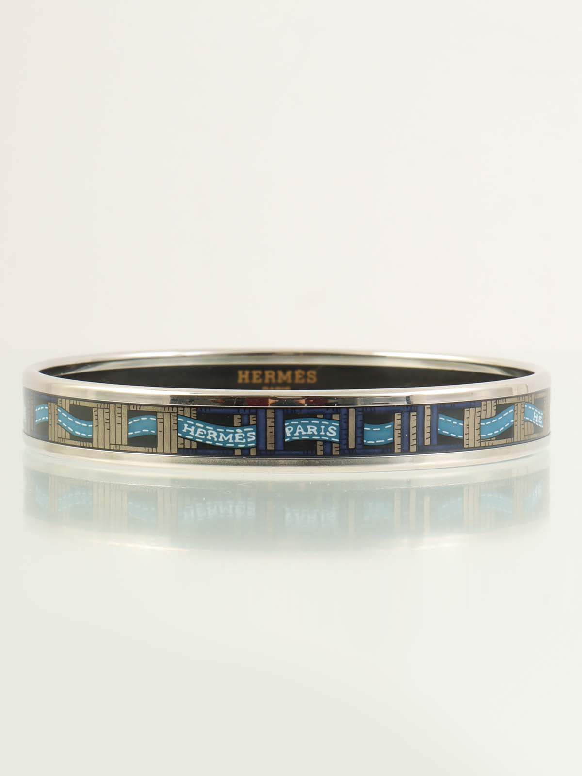 エマイユバングルPM シルバー/ネイビー/ブルー