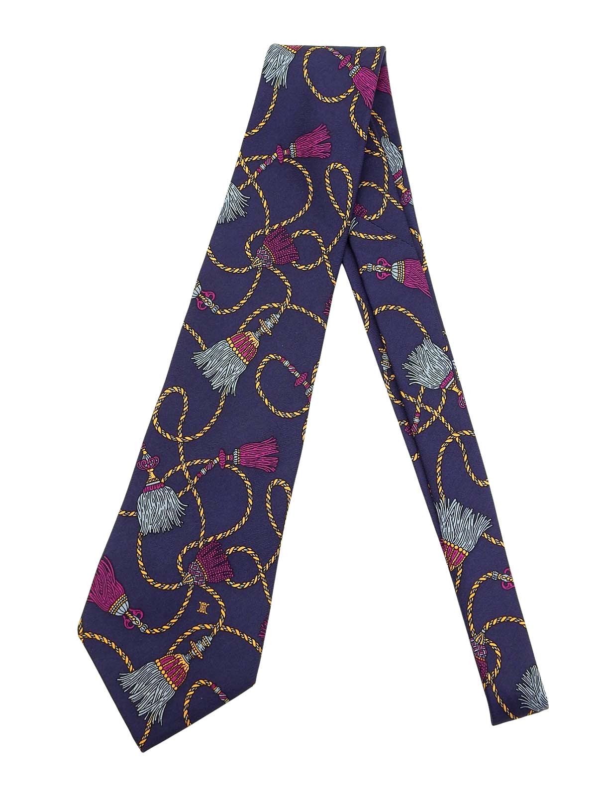 流苏图案领带 海军蓝/多色