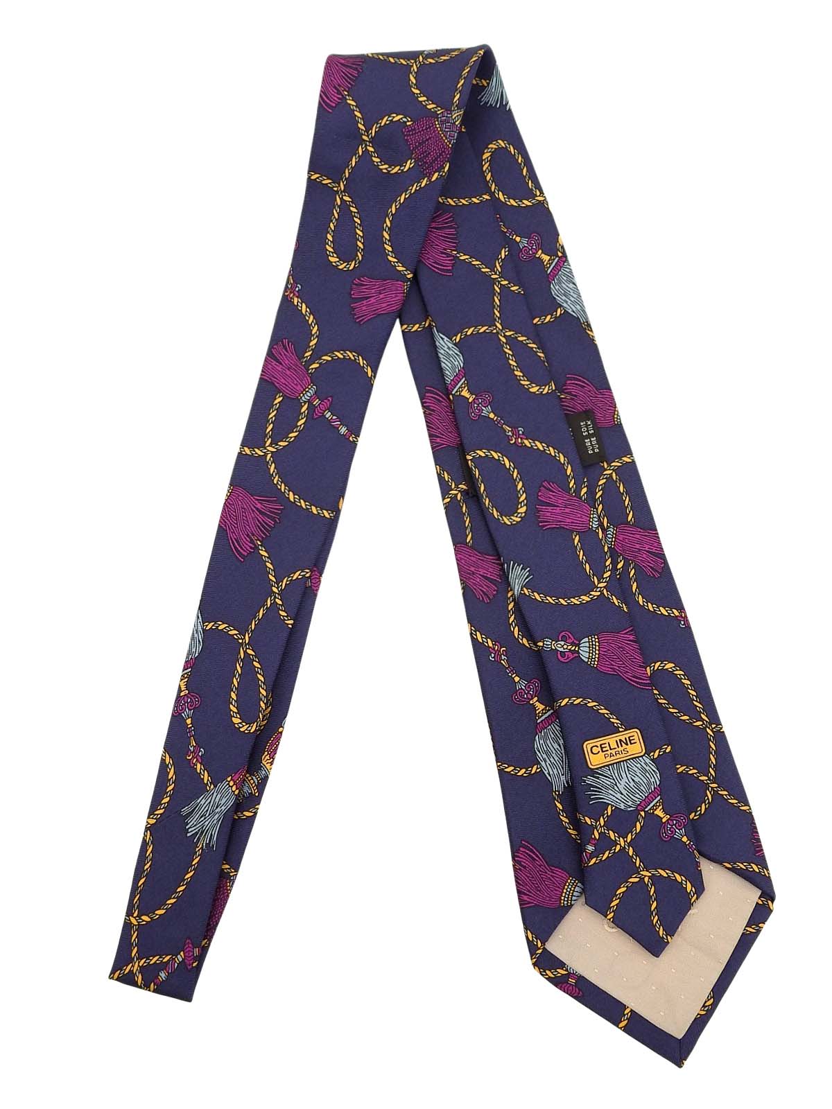 タッセルパターンネクタイ ネイビー/マルチ