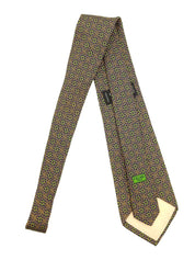 Multi-pattern tie in navy/green/brown