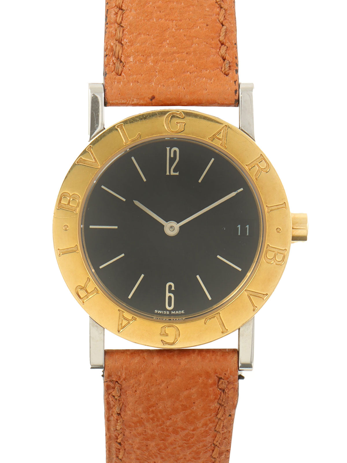 宝格丽18K金腕表，金/银/棕色