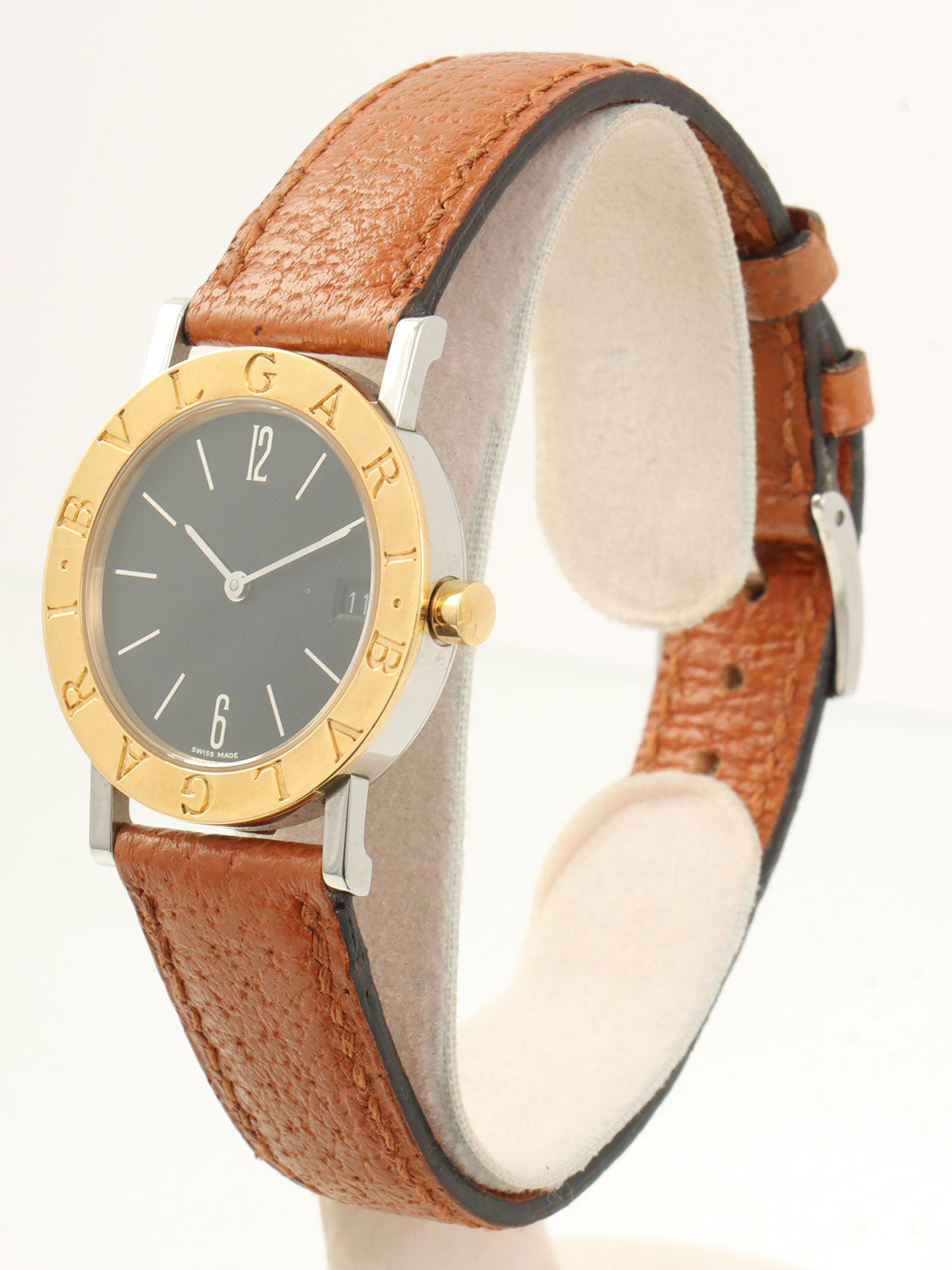 18K Bvlgari Watch in Gold/Silver/Brown