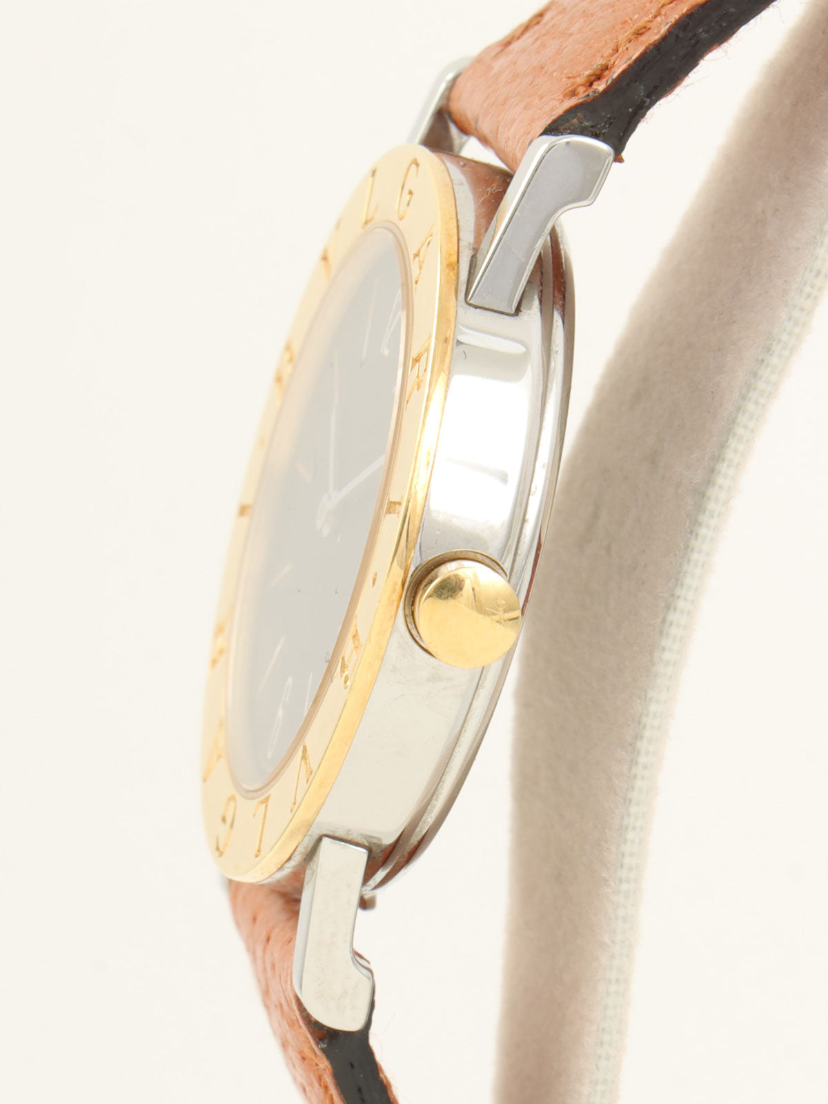 18K Bvlgari Watch in Gold/Silver/Brown