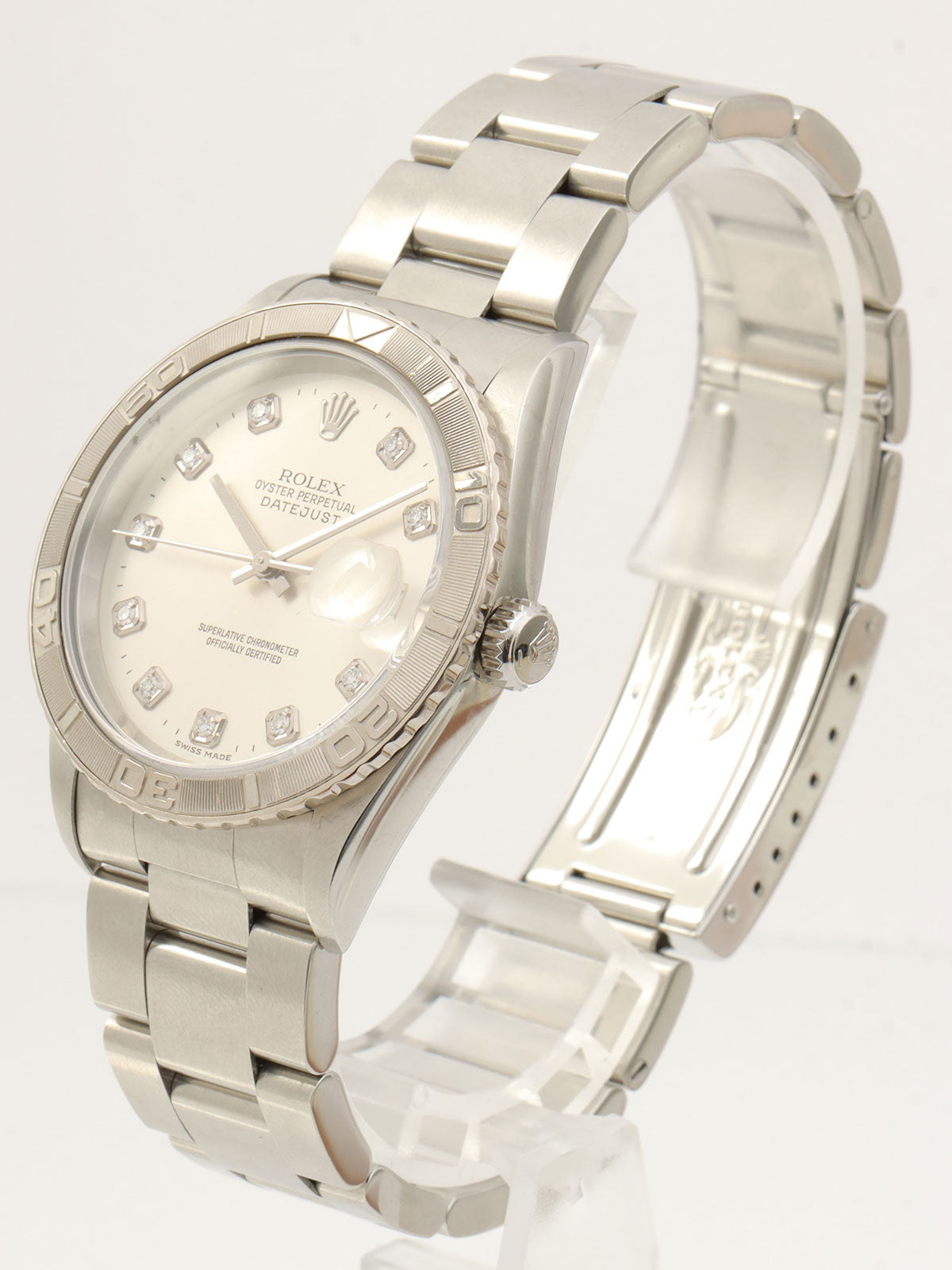 2002年頃製 10Pダイヤモンドオイスターパーペチュアルデイトジャスト 36mm 16264G Y番 自動巻き シルバー