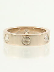 18K Diamond Love Ring Silver