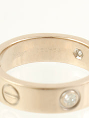 18K Diamond Love Ring Silver