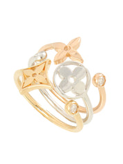 18Kダイヤモンドバーグモノグラムイディールリング ゴールド