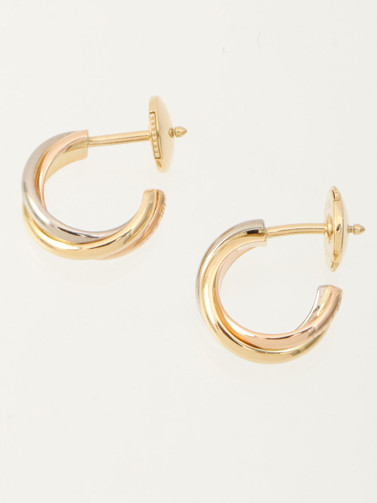 18K Trinity Earrings in White Gold/Yellow Gold/Pink Gold