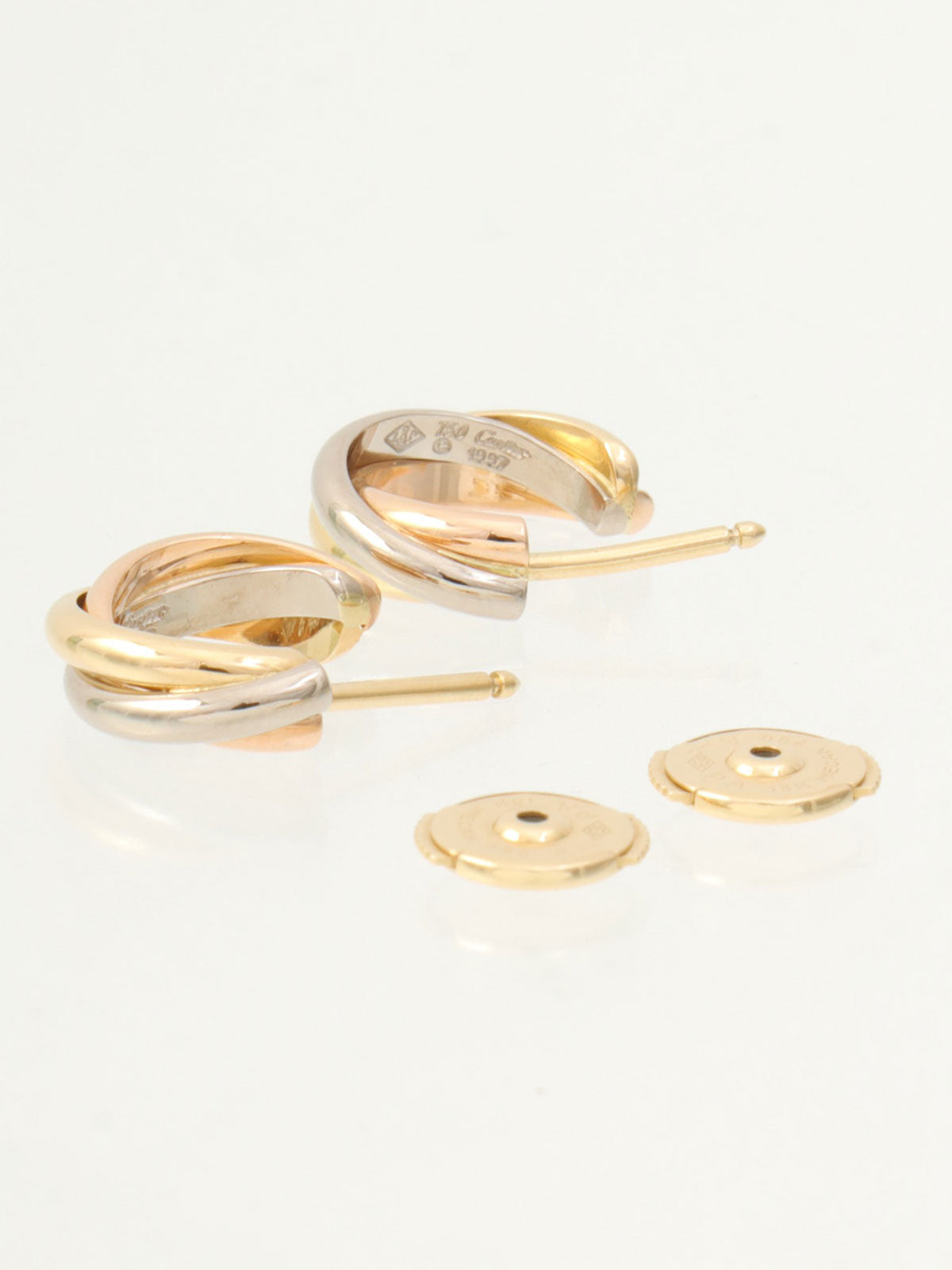 18K Trinity Earrings in White Gold/Yellow Gold/Pink Gold