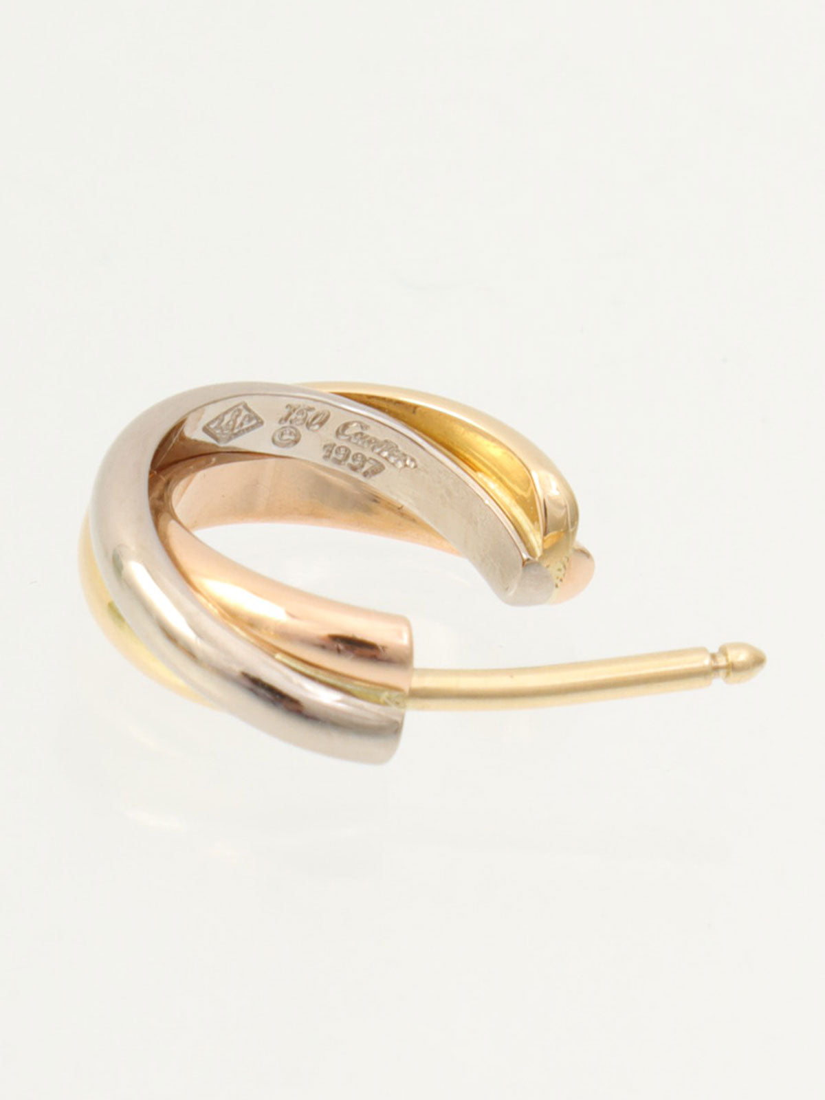 18K Trinity Earrings in White Gold/Yellow Gold/Pink Gold