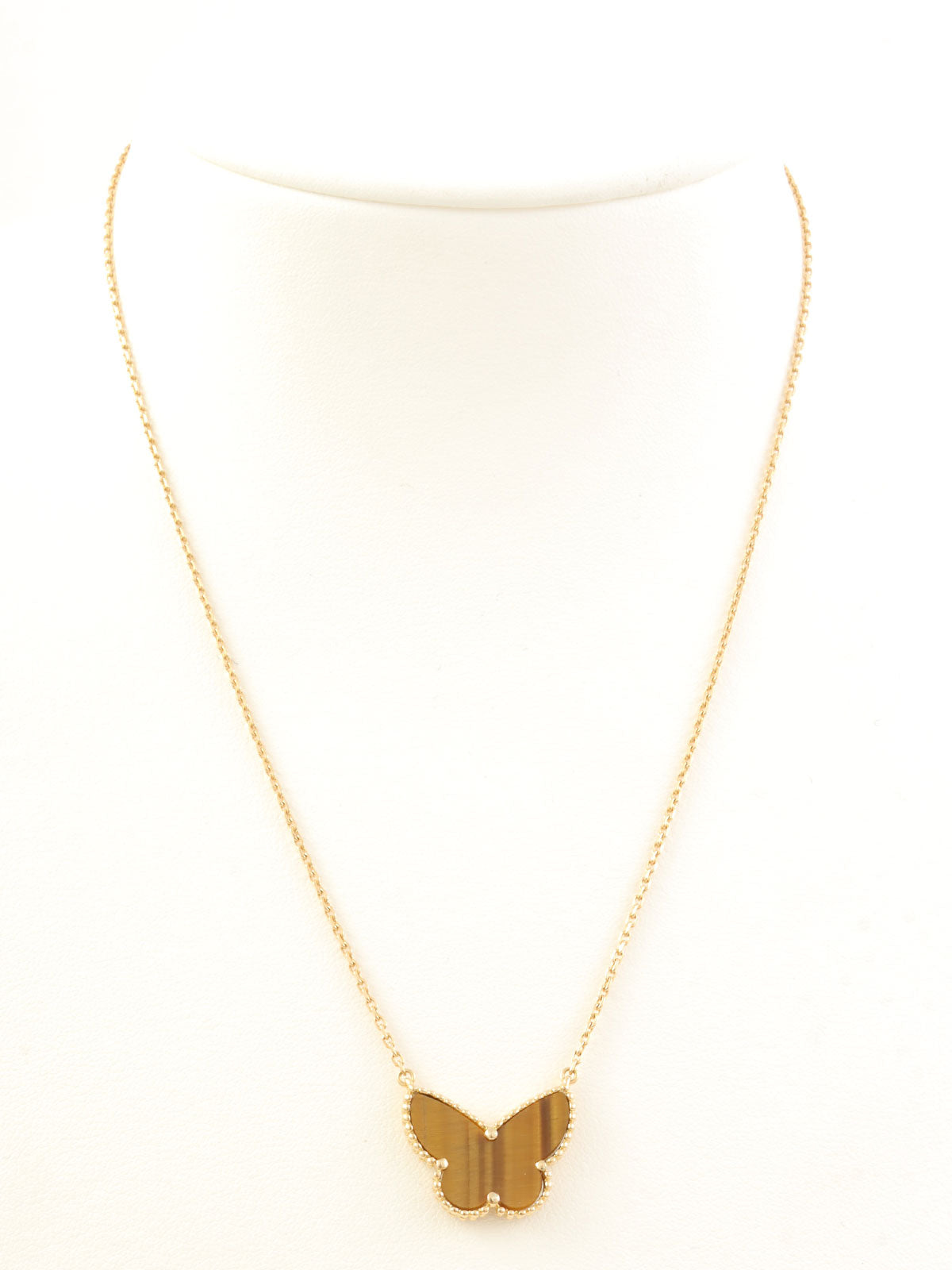 18Kラッキーアルハンブラパピヨンネックレス ゴールド/ブラウン