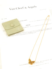 18Kラッキーアルハンブラパピヨンネックレス ゴールド/ブラウン