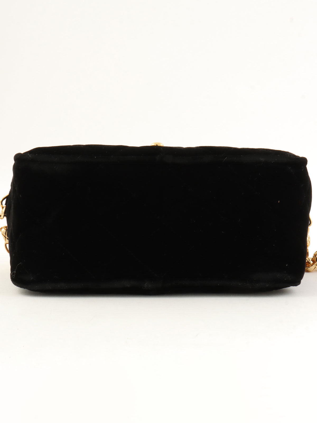 1992年頃製 ベルベットCCターンロックタッセルビジューチェーンバッグ ブラック