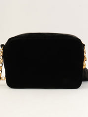 1992年頃製 ベルベットCCターンロックタッセルビジューチェーンバッグ ブラック