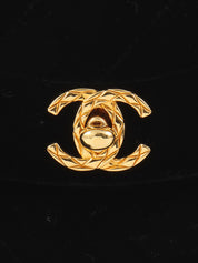 1992年頃製 ベルベットCCターンロックタッセルビジューチェーンバッグ ブラック