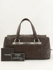 2004 Chocolate Bar Logo Plate Handbag, Brown