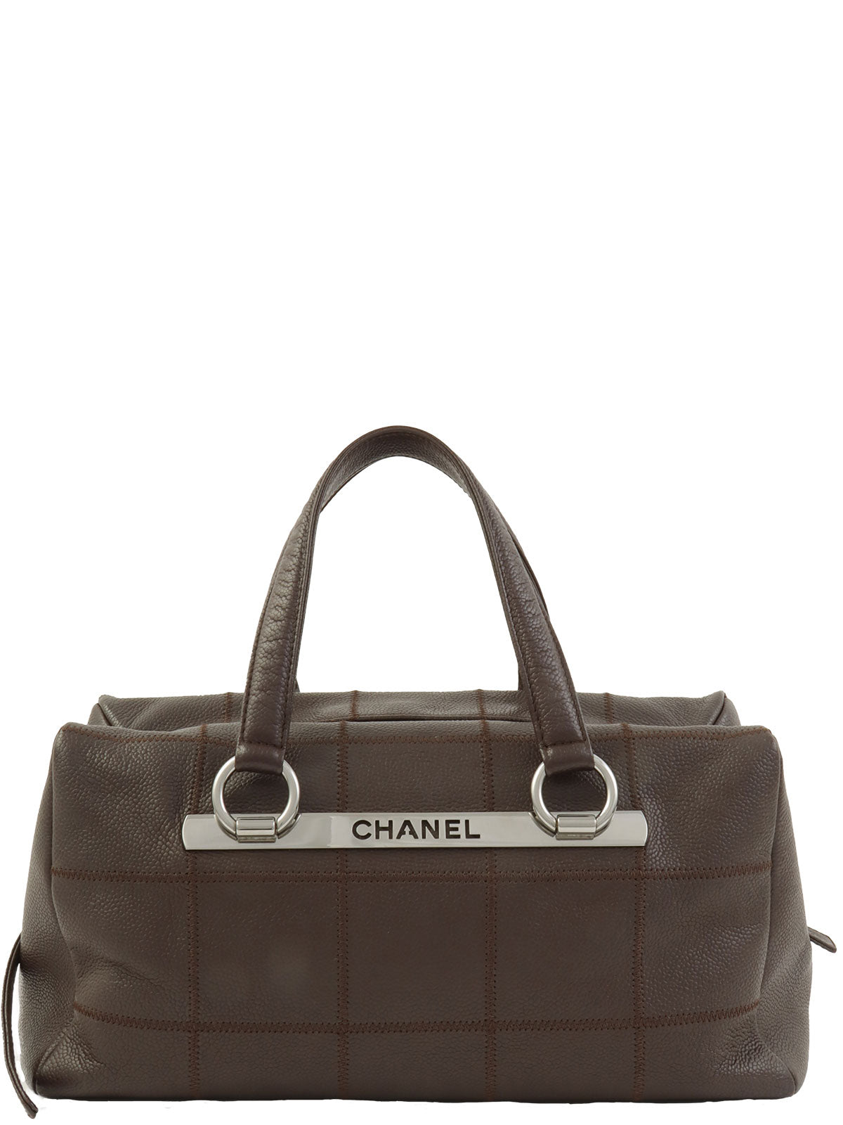 2004 Chocolate Bar Logo Plate Handbag, Brown