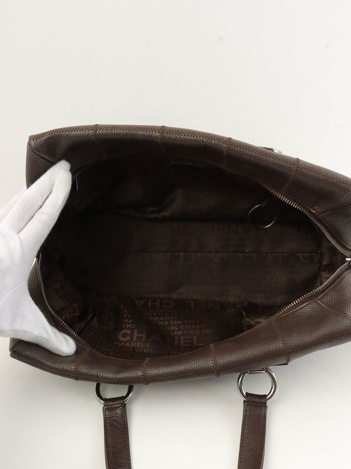 2004 Chocolate Bar Logo Plate Handbag, Brown