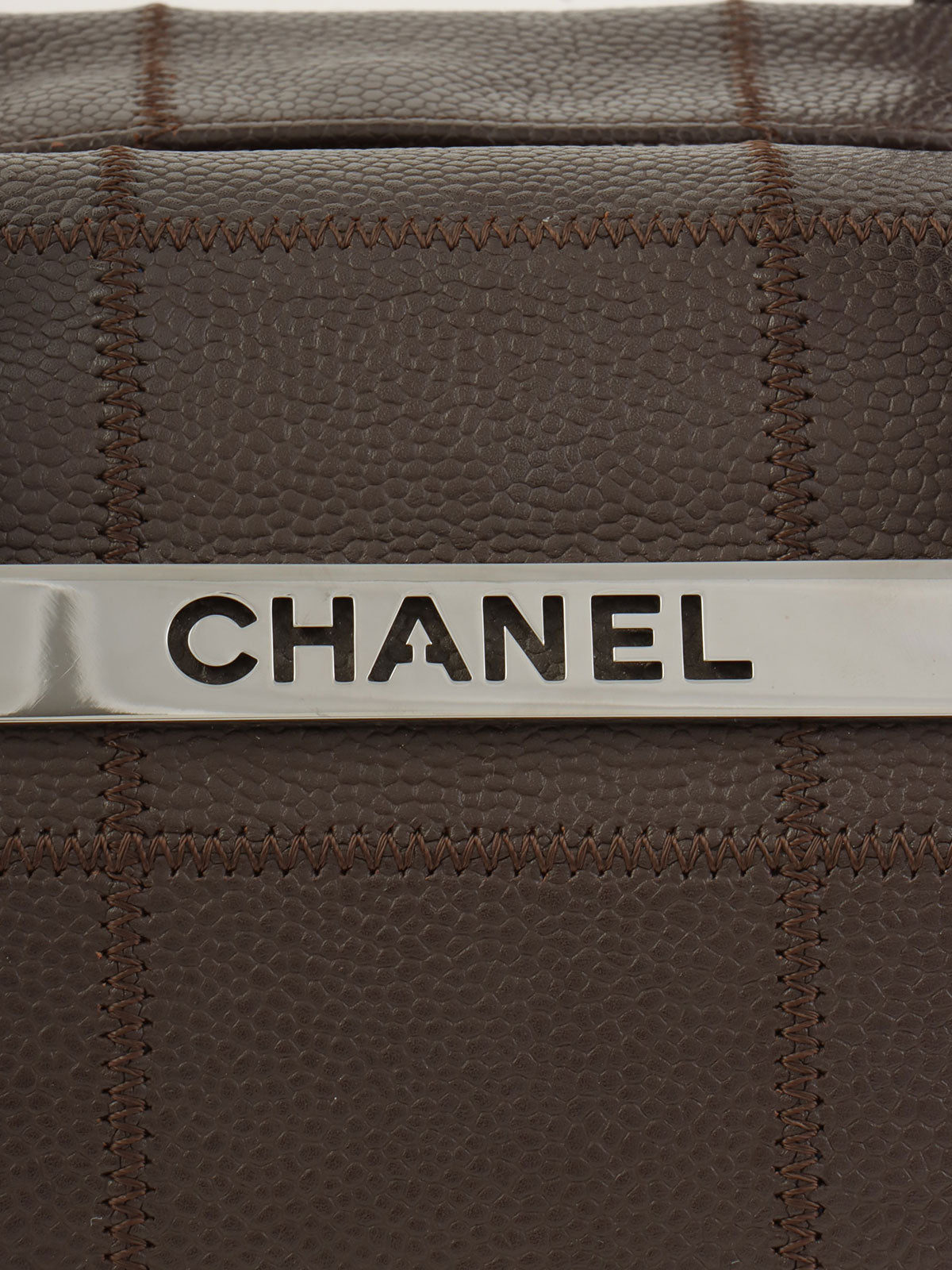 2004 Chocolate Bar Logo Plate Handbag, Brown