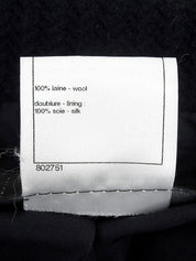 Navy Wool CC Mark Button Coat