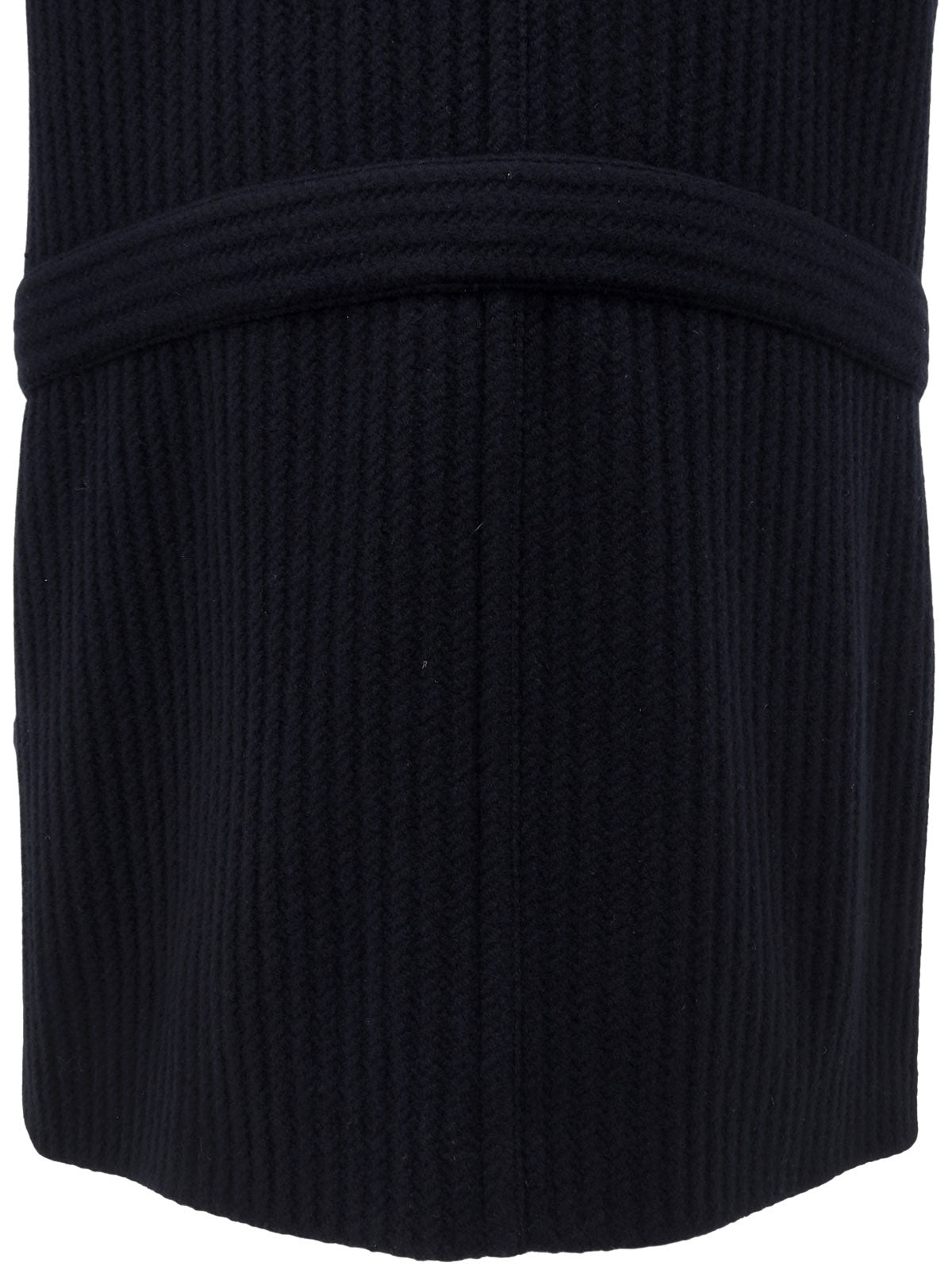 Navy Wool CC Mark Button Coat