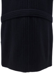 Navy Wool CC Mark Button Coat