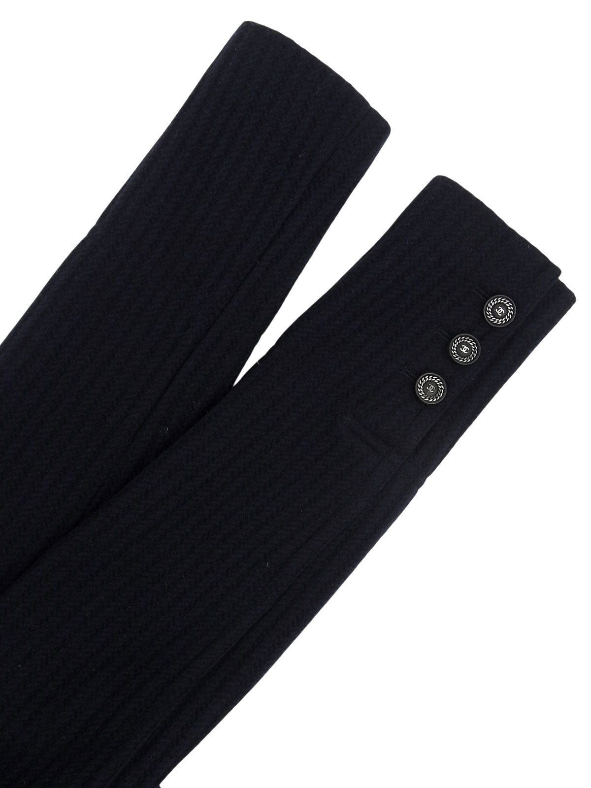 Navy Wool CC Mark Button Coat