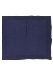 Navy Silk Monogram Pattern Scarf