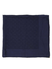 Navy Silk Monogram Pattern Scarf