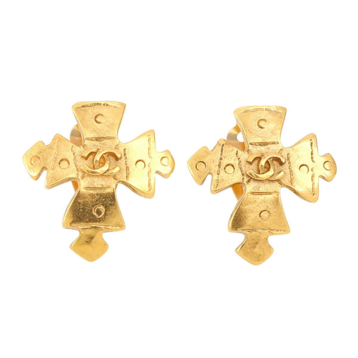 1994 CC Mark Cross Earrings Gold