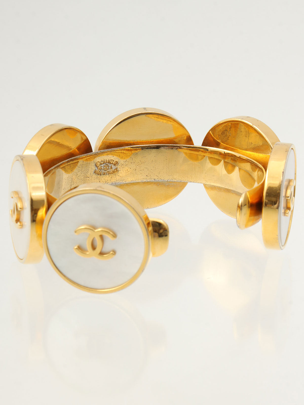 1995年製 ラウンド6CCマークバングル ゴールド/シェル