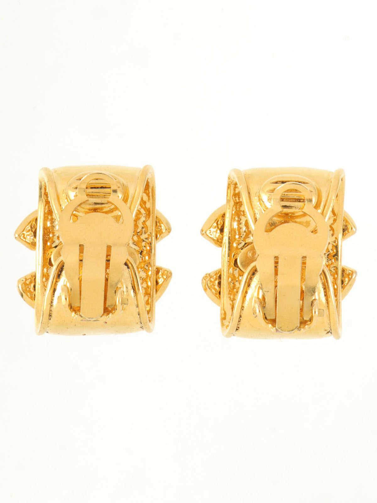 1994 Square CC Mark Earrings Gold